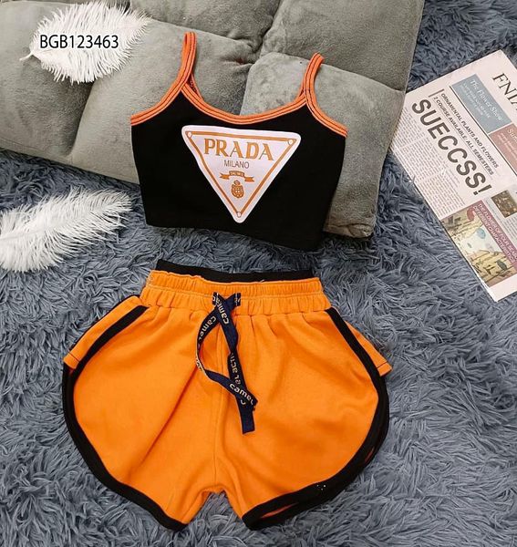 Bộ sort sát nách PRADA dễ thương cho bé gái BGB123462