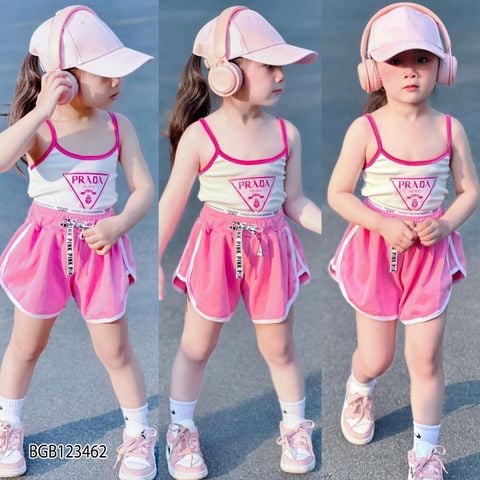 Bộ sort sát nách PRADA dễ thương cho bé gái BGB123462