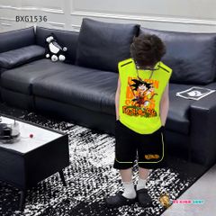 Bộ sát nách mùa hè in Songoku quần chạy viền dễ thương cho bé trai BXG1535