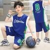 Bộ áo sát nách thể thao số 8 dễ thương cho bé trai ngày Hè BXG1591