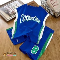 Bộ áo sát nách thể thao số 8 dễ thương cho bé trai ngày Hè BXG1591