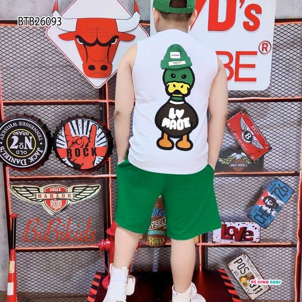 [XẢ KHO] Bộ sát nách in Vịt dễ thương cho bé trai BTB26093