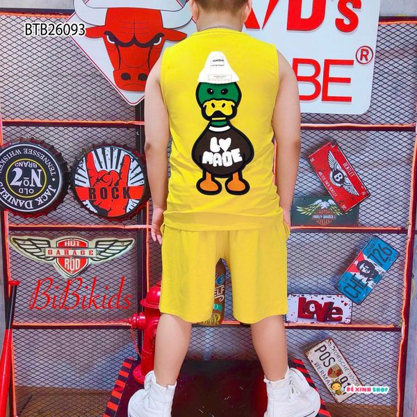 [XẢ KHO] Bộ sát nách in Vịt dễ thương cho bé trai BTB26093