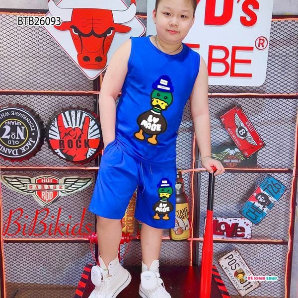 [XẢ KHO] Bộ sát nách in Vịt dễ thương cho bé trai BTB26093
