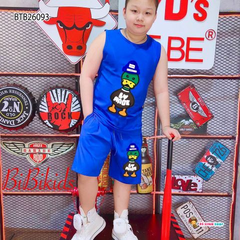 [XẢ KHO] Bộ sát nách in Vịt dễ thương cho bé trai BTB26093