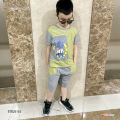 Bộ thun phối sọc cảnh sát dễ thương cho bé trai BTB26165