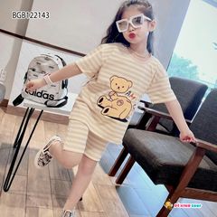 [XẢ KHO] Bộ lửng sọc gấu AM dễ thương cho bé gái BGB122143