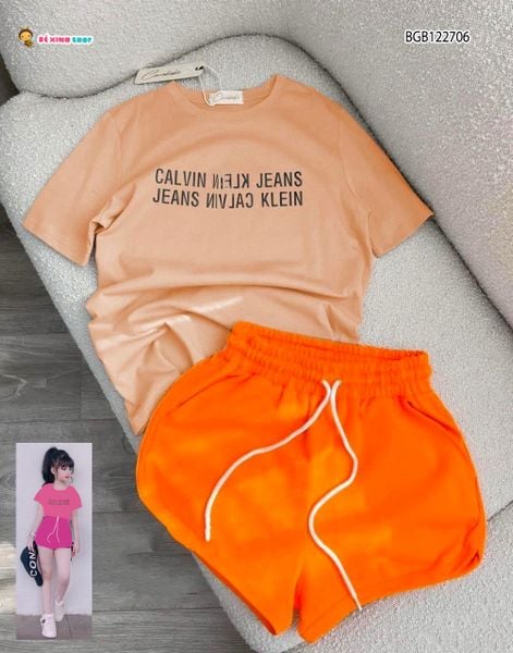 Bộ sort thun CK dễ thương cho bé gái BGB122703