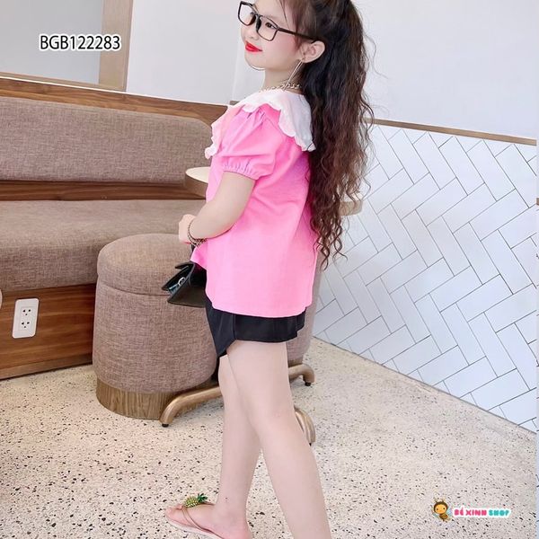 Bộ sort cổ sen in hoa dễ thương cho bé gái BGB122281