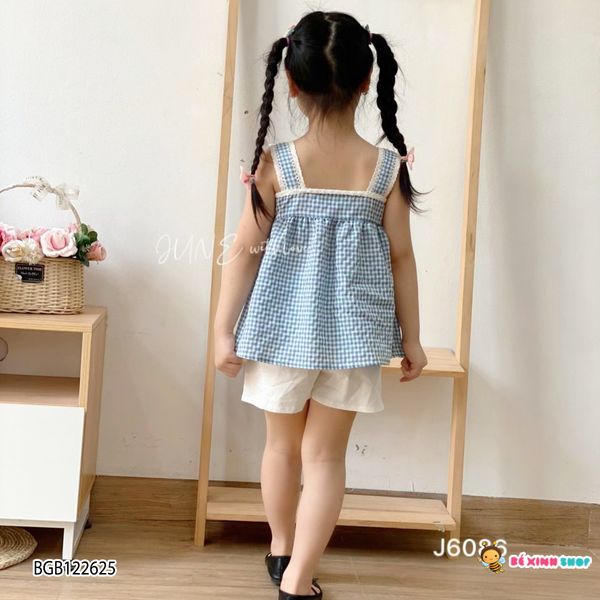 Bộ sort dây caro dễ thương cho bé gái BGB122625