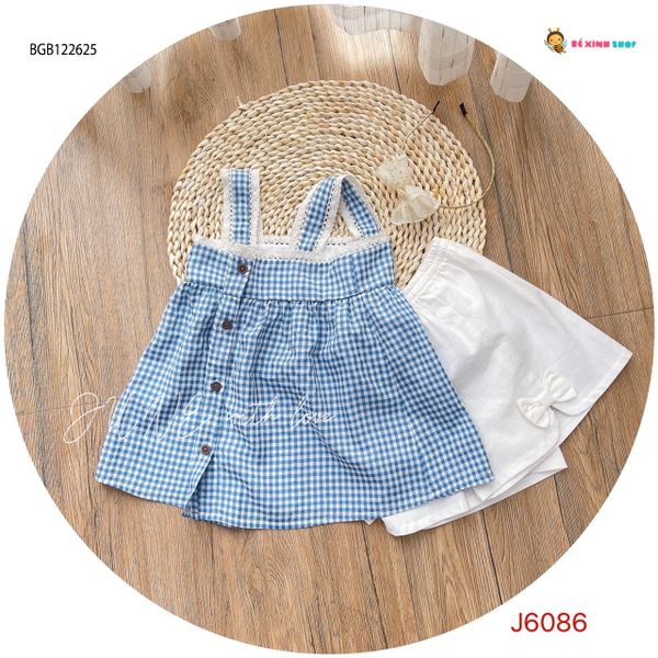 Bộ sort dây caro dễ thương cho bé gái BGB122625