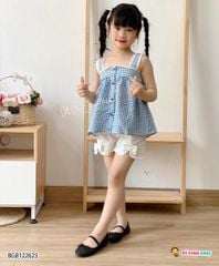 Bộ sort dây caro dễ thương cho bé gái BGB122625