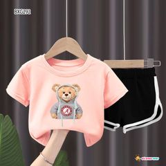 Bộ sort gấu dây 3D dễ thương cho bé gái BXG288