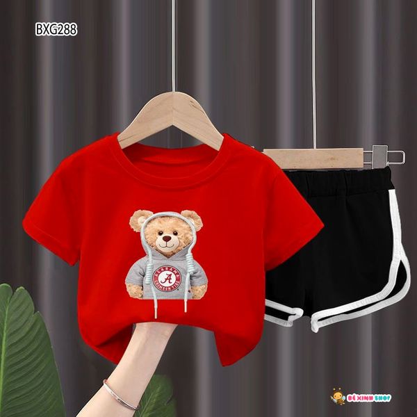 Bộ sort gấu dây 3D dễ thương cho bé gái BXG288