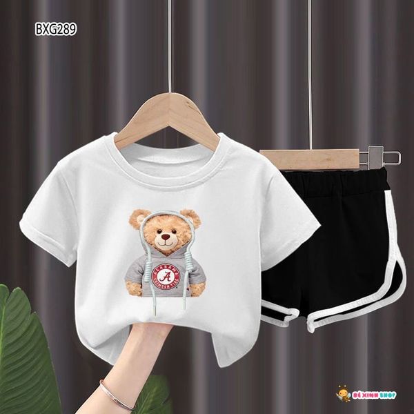 Bộ sort gấu dây 3D dễ thương cho bé gái BXG288