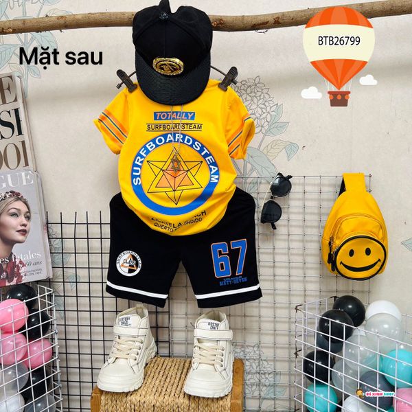 Bộ thun thể thao 67 dễ thương cho bé trai BTB26799