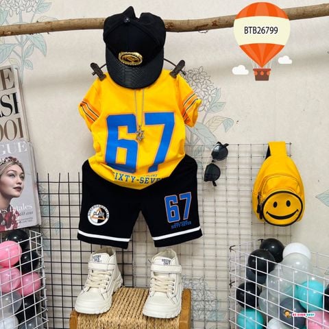 [XẢ KHO] Bộ thun thể thao 67 dễ thương cho bé trai BTB26799