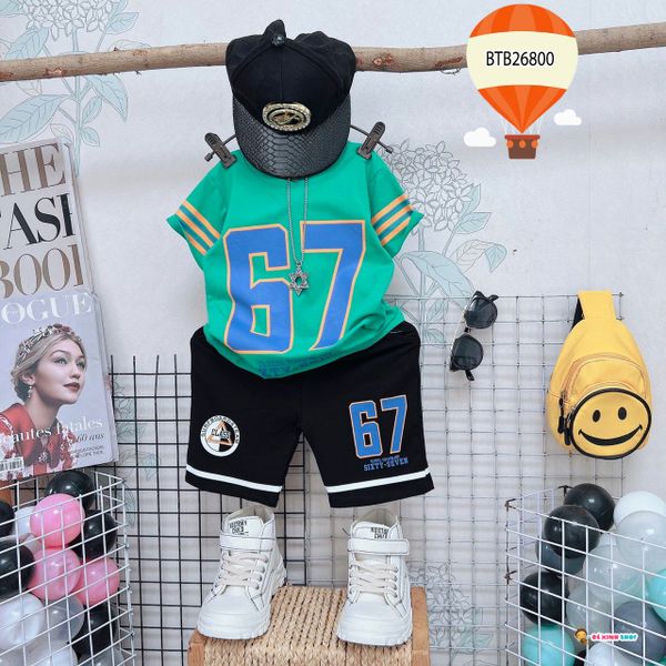Bộ thun thể thao 67 dễ thương cho bé trai BTB26799