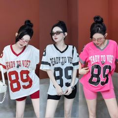 Bộ áo cổ tim quần thun legging thể thao 89 dễ thương cho Mẹ & Bé Gái BXG943