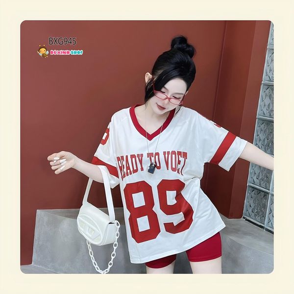 Bộ áo cổ tim quần thun legging thể thao 89 dễ thương cho Mẹ & Bé Gái BXG943