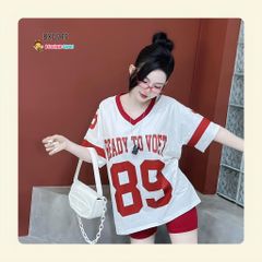 Bộ áo cổ tim quần thun legging thể thao 89 dễ thương cho Mẹ & Bé Gái BXG943