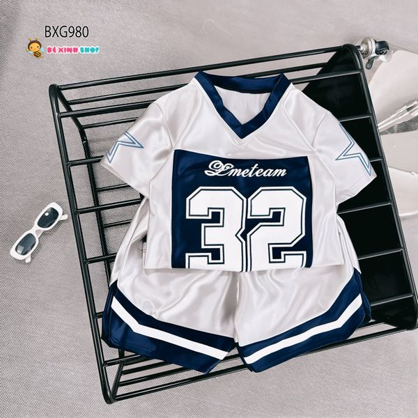 Bộ thể thao tráng bạc 32 dễ thương cho bé trai & bé gái BXG980