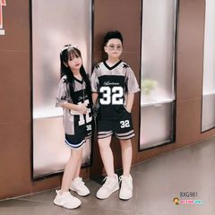 Bộ thể thao tráng bạc 32 dễ thương cho bé trai & bé gái BXG980