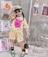 Bộ thun bi in gấu Pooh dễ thương cho bé gái BGB123419