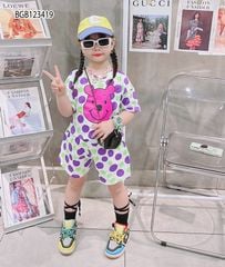 Bộ thun bi in gấu Pooh dễ thương cho bé gái BGB123419