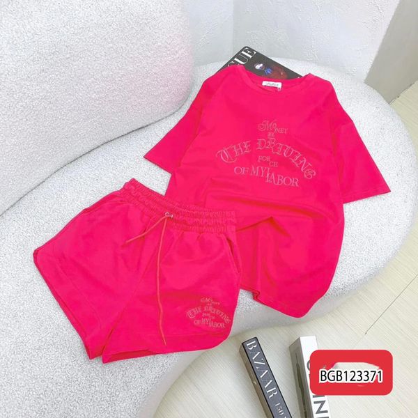 Bộ thun thêu đắp chữ dễ thương cho bé gái BGB123369