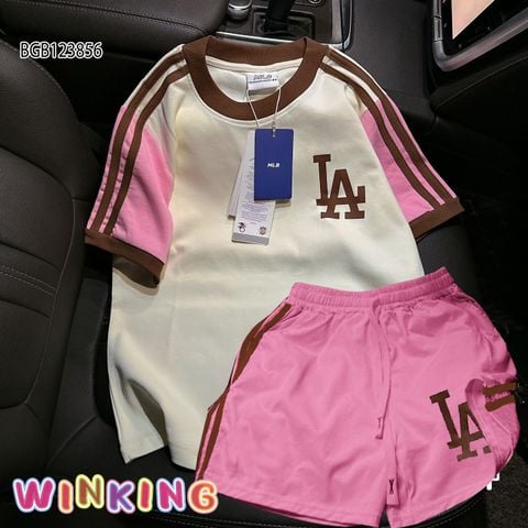 Bộ đùi phối sọc LA dễ thương cho bé gái BGB123855