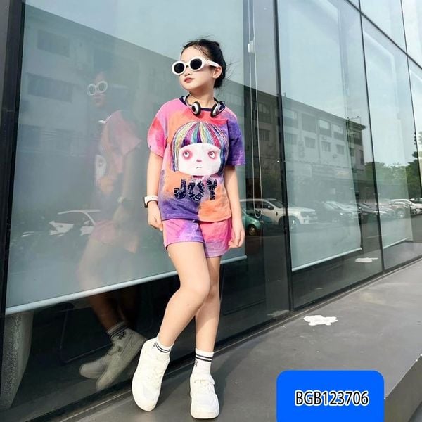 [XẢ KHO] Bộ thun loang màu bé gái JOY dễ thương cho bé gái BGB123706
