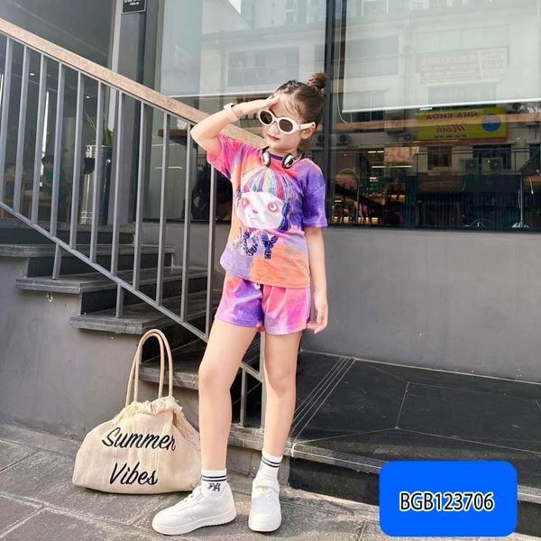 [XẢ KHO] Bộ thun loang màu bé gái JOY dễ thương cho bé gái BGB123706