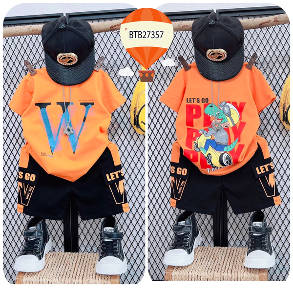 Bộ thun túi hộp W dễ thương cho bé trai BTB27355