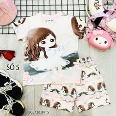 [XẢ KHO] Bộ thun lạnh 3D hình Chibi dễ thương cho bé gái BGB120387