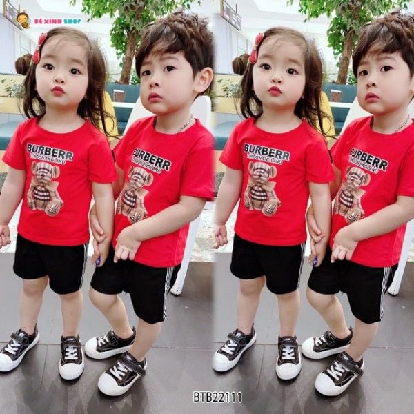 Bộ Gấu Burr trai gái dễ thương cho bé BTB22110