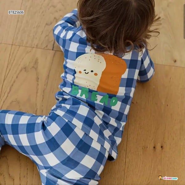 Bộ dài caro dễ thương cho bé BTB25605