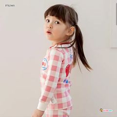 Bộ dài caro dễ thương cho bé BTB25605