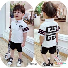 [XẢ KHO] Bộ thun cổ trụ hoa văn dễ thương cho bé trai BTB22208