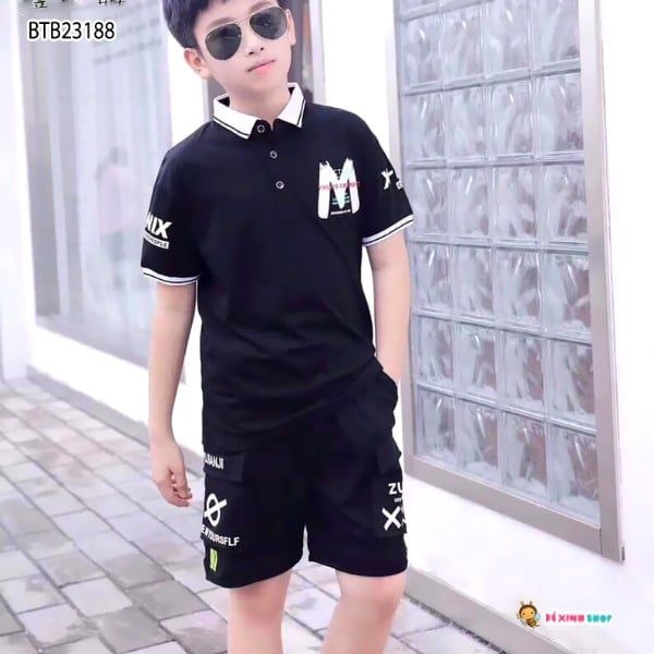 [XẢ KHO] Bộ cổ trụ M dễ thương cho bé trai BTB23187