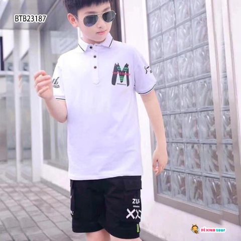 [XẢ KHO] Bộ cổ trụ M dễ thương cho bé trai BTB23187