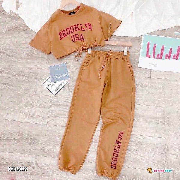 [XẢ KHO] Set croptop Brooklyn dễ thương cho bé gái BGB120528