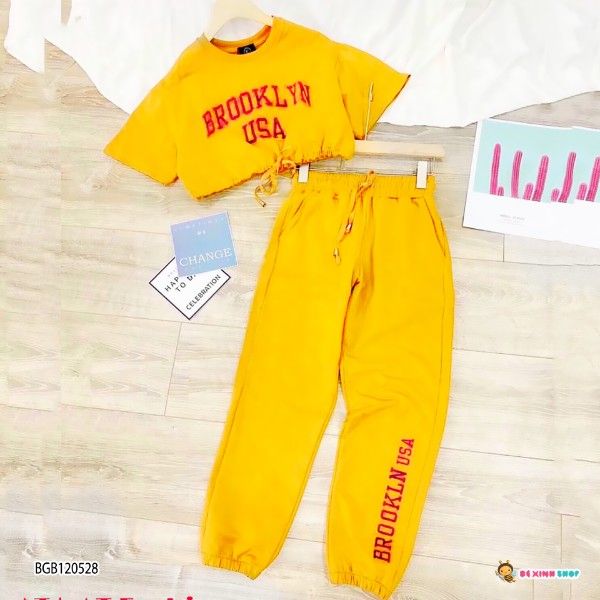 [XẢ KHO] Set croptop Brooklyn dễ thương cho bé gái BGB120528