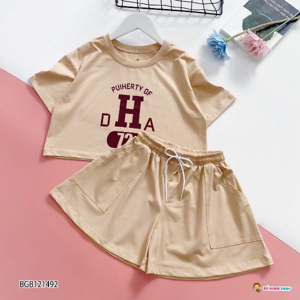 [XẢ KHO] Set croptop chữ H dễ thương cho bé gái BGB121490