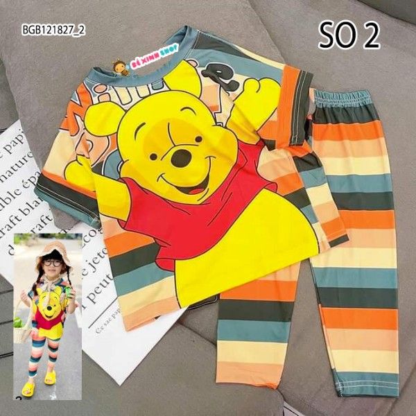 Bộ thun lạnh 3D quần dài CẦU VỒNG dễ thương cho bé gái BGB121827