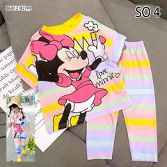 Bộ thun lạnh 3D quần dài CẦU VỒNG dễ thương cho bé gái BGB121827