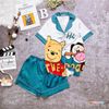 Pijama đùi satin gấu Pooh dễ thương cho bé gái BGB121460