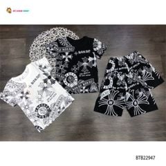 [XẢ KHO] Bộ thun hoa văn dễ thương cho bé trai BTB22947