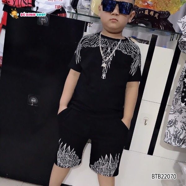 [XẢ KHO] Bộ thun in hoa văn dễ thương cho bé trai BTB22069