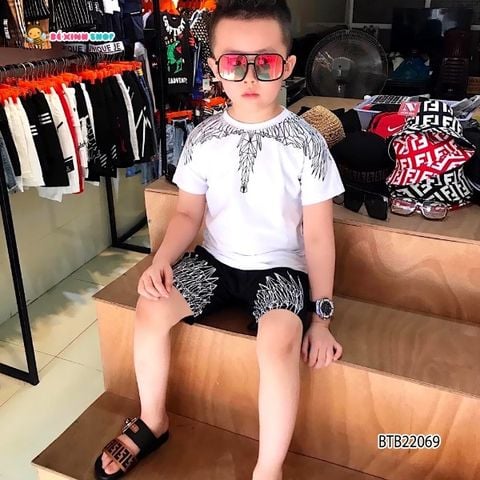 [XẢ KHO] Bộ thun in hoa văn dễ thương cho bé trai BTB22069